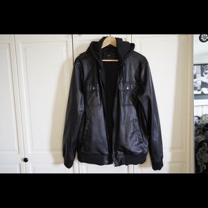 Men’s leather jacket zip up by Obey